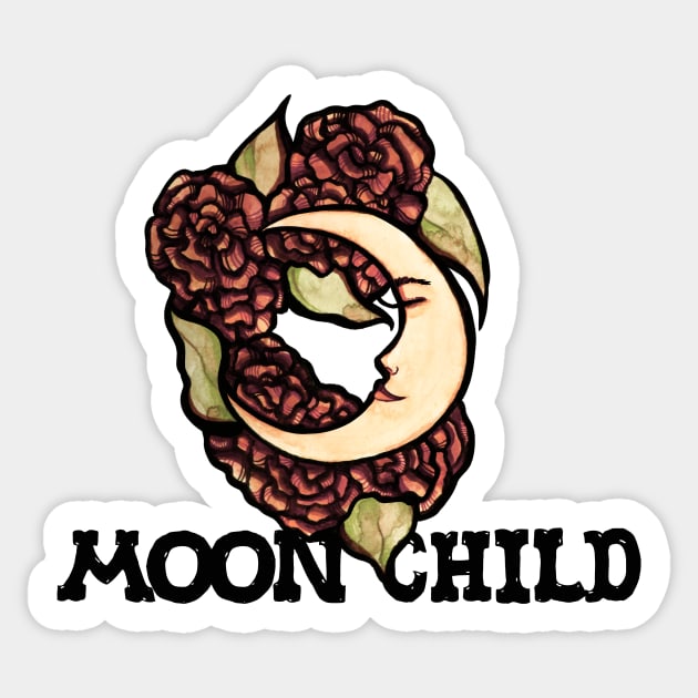 Moon Child Sticker by bubbsnugg